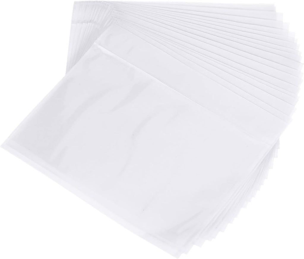 4.5x5.5" Clear Packing List Envelope, 50 Pack Plastic Waterproof Self-Adhesive Side Loading Mailing Invoice Label