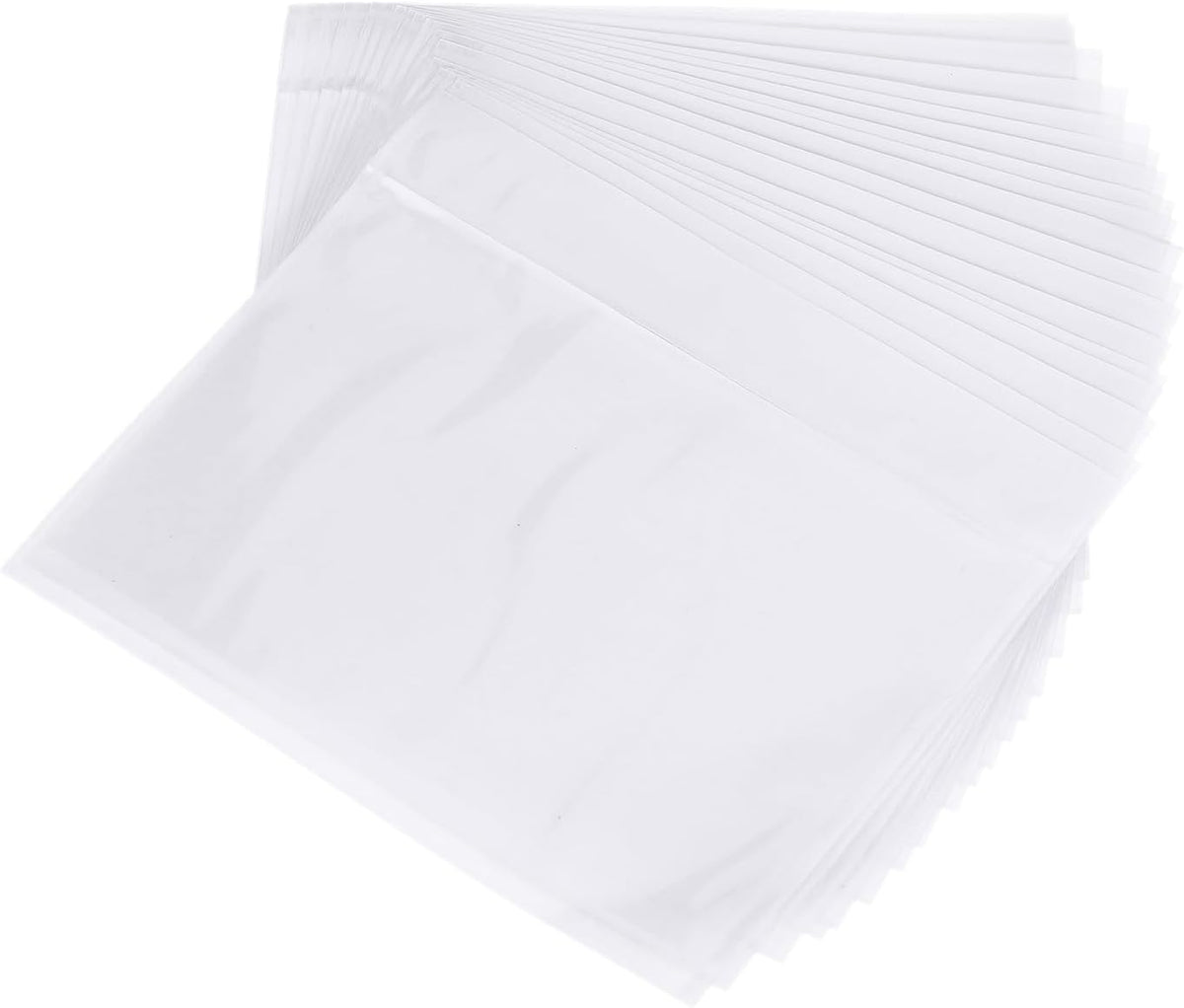 4.5x5.5" Clear Packing List Envelope, 50 Pack Plastic Waterproof Self-Adhesive Side Loading Mailing Invoice Label