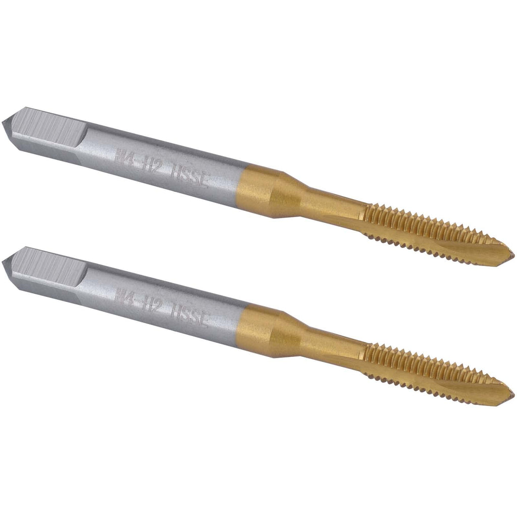 Burkit 2pcs M4 Titanium Coated Spiral Point Tap
