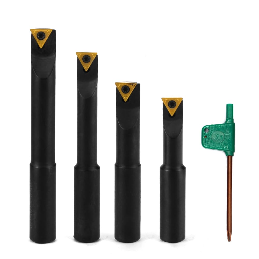 4 Pcs 1/2" Round Shank Indexable Boring Bar Set