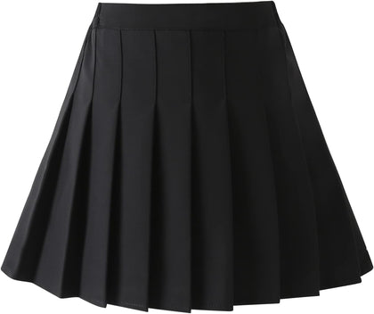 Girls Pleated Skirt with Shorts – Plaid Tennis Skorts & Solid School Uniform Skirts for Toddler/Big Kids (2T-14Y)
