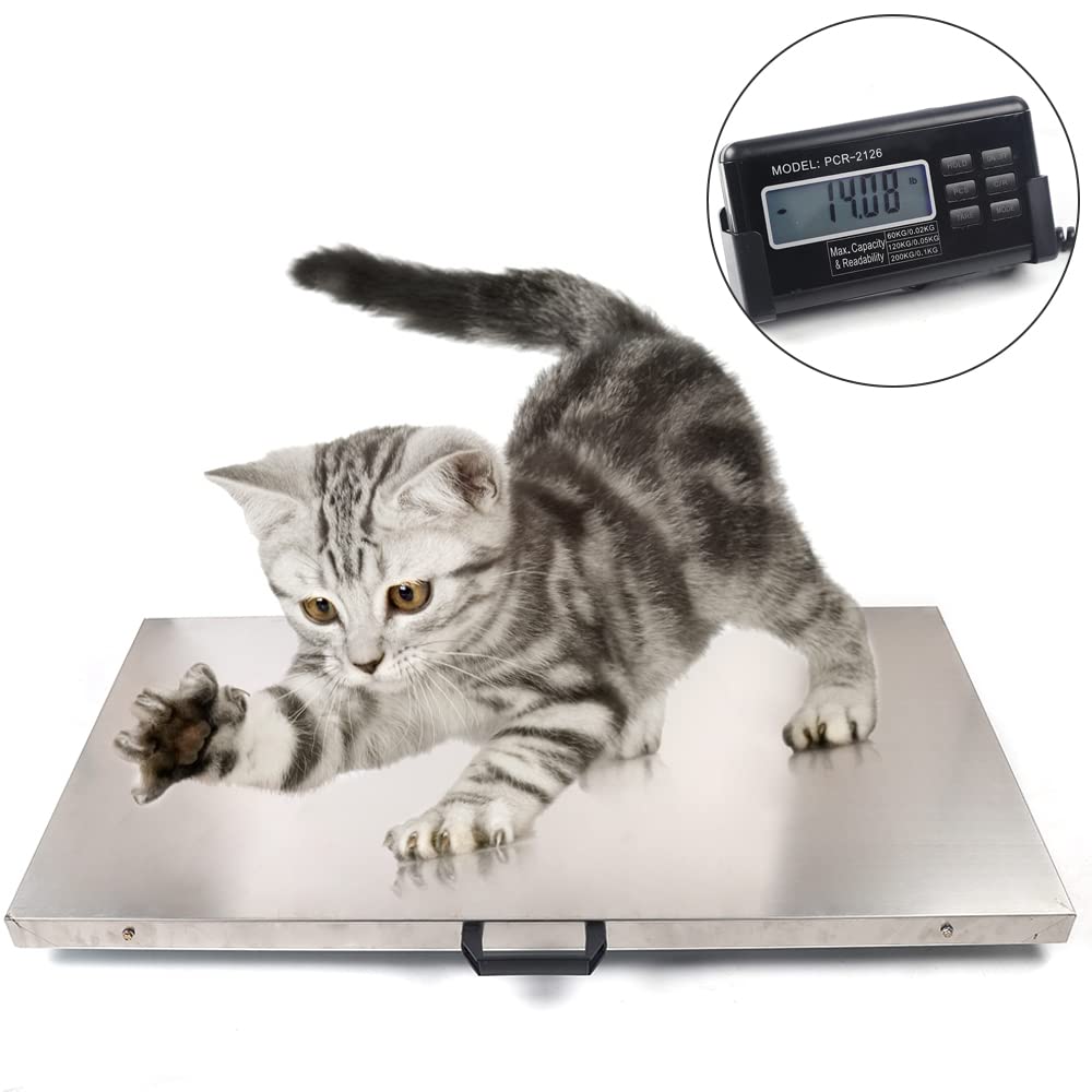 440lb Digital Livestock Vet Scale, Digital Pet Scale for Dog Sheep Pig Goat, Heavy-Duty Platform Scale, Animal Scale