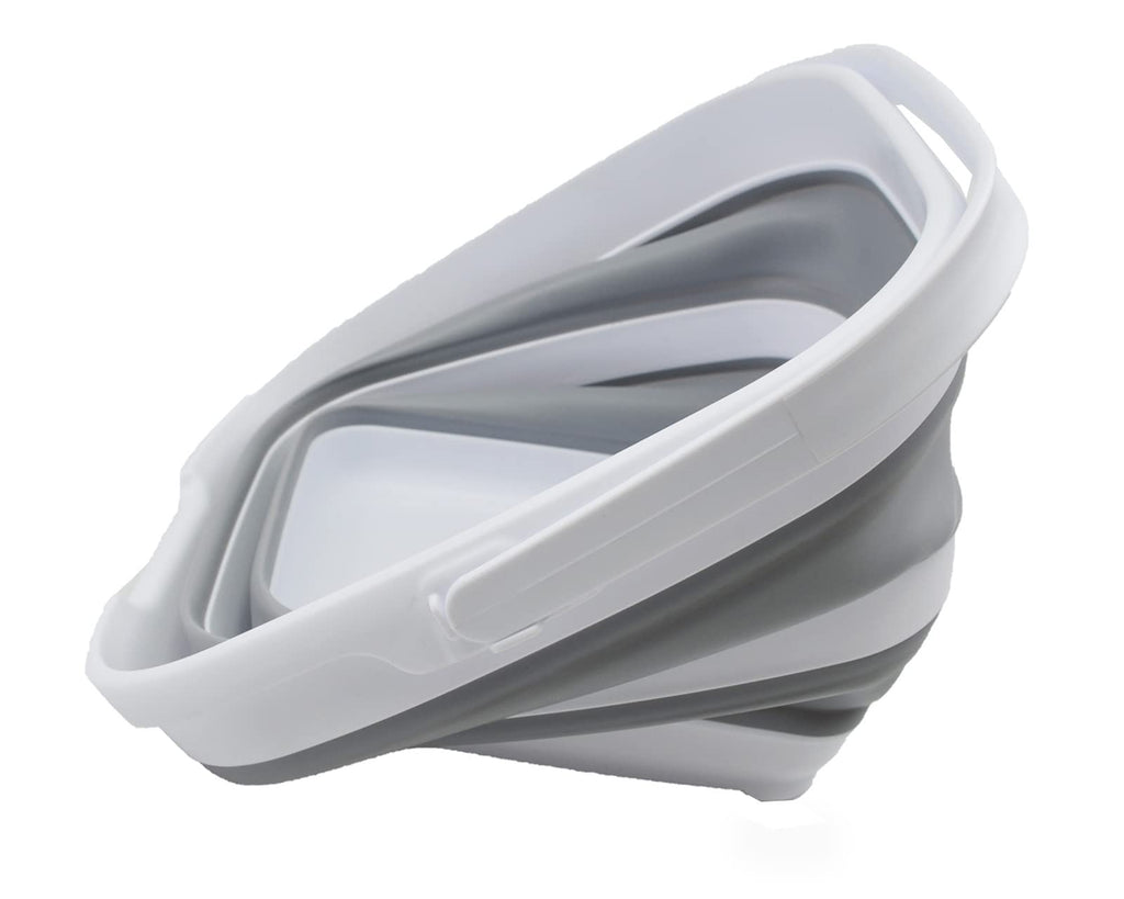 10L (2.6 Gallon) Collapsible Rectangular Handy Bucket (White/Grey, 1)