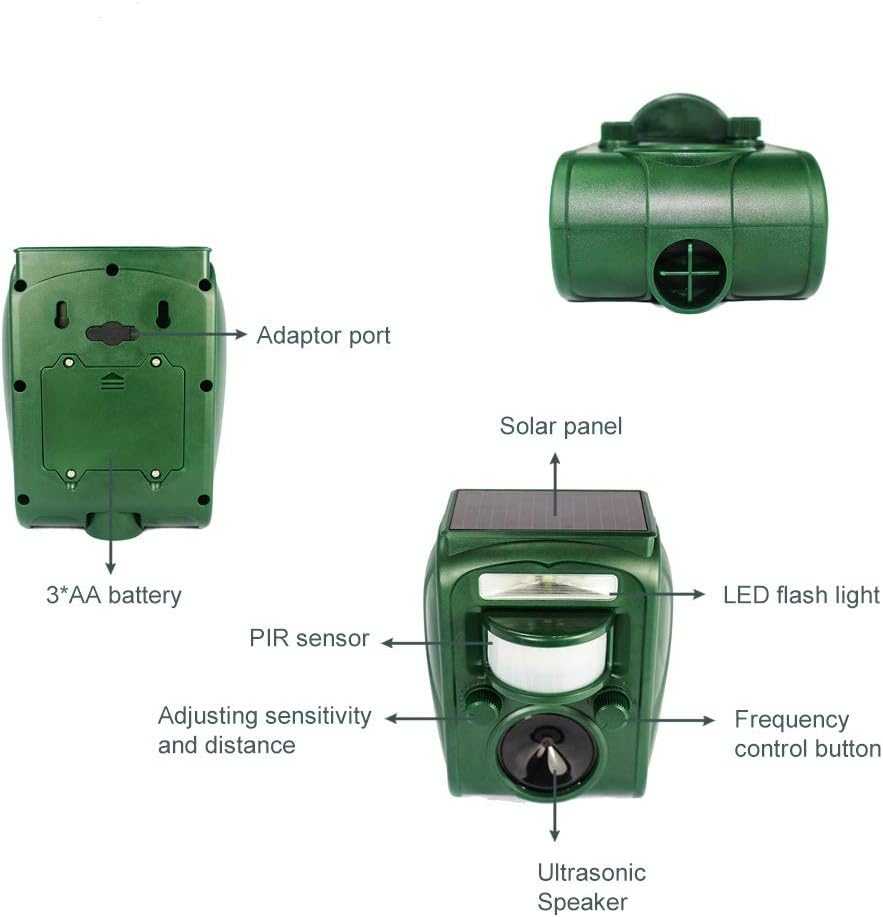 2026 Upgraded Solar Animal Repellent, Cat Repellent Outdoor, Squirrel Repellent, Deer Repellent, Ultrasonic pest
