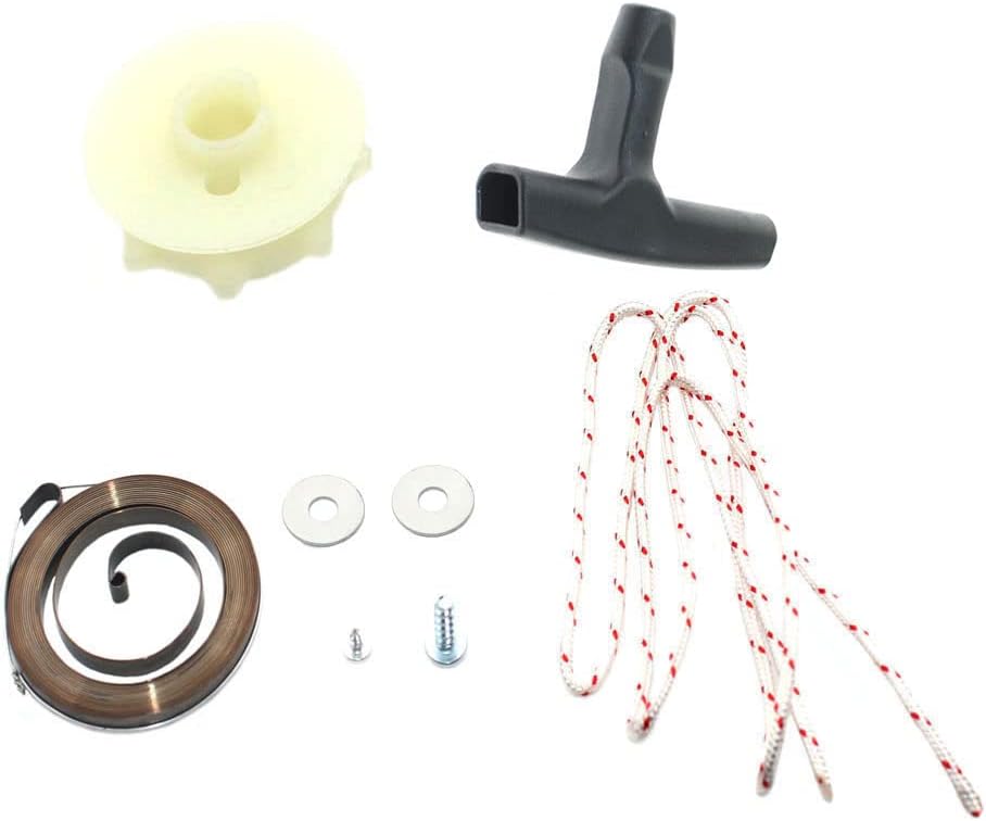 Recoil Spring + Starter Pulley + Rope Kit For Poulan 1900 1950 1975 2025 2050 2055 2075 2150 2155 2175 2250 2350 2375 2450 2550 2555 S1634 S1838 SM4018 PPB1634LE 220 222 260Pro PP210 PP220 PP221 PP222