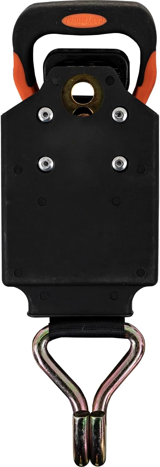 Buyers Products 5483106 Spring Retracting Ratchet Tie Down with Double J Hook, 8 in Retractable Ratchet Straps for