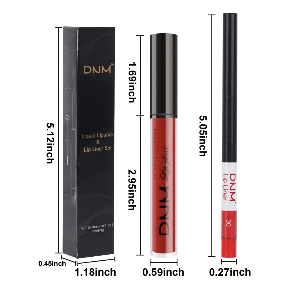 2Pcs Dark Oxblood Red Matte Lip Liner and Lipstick Combo Lip Gloss Stains Pencil Makeup Set Women Long Lasting 24