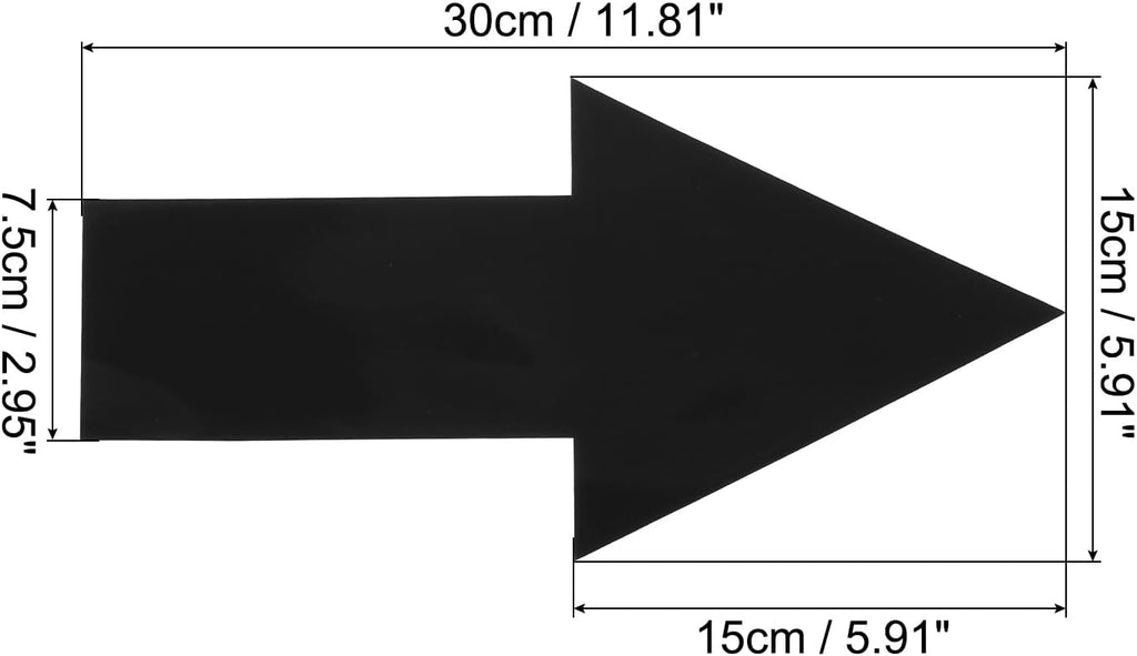 Directional Arrow Sticker, 24 Pcs 12" PVC Arrow Removable Adhesive Decals for Wall Floor Marking, Black