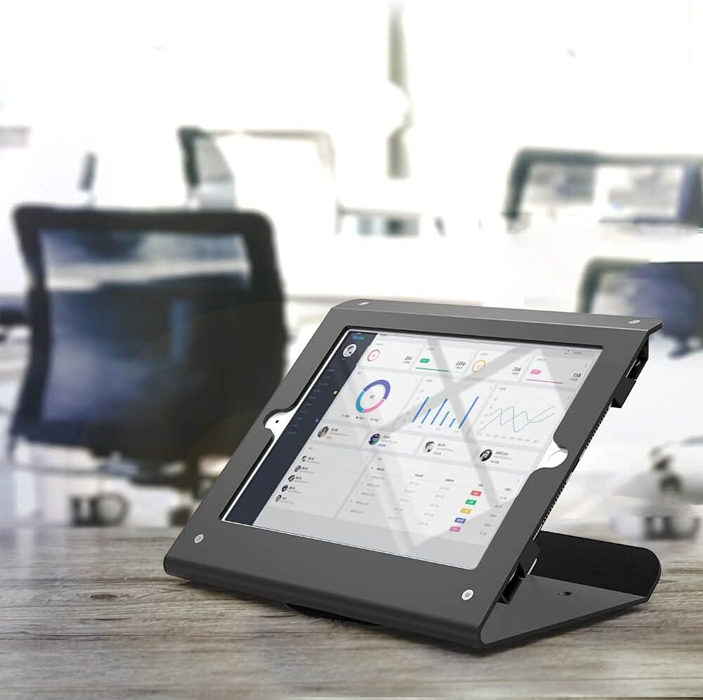 Tablet Kiosk POS Stand Compatible 10.2” iPad 7 8 9 Generation with 360 Swivel Base