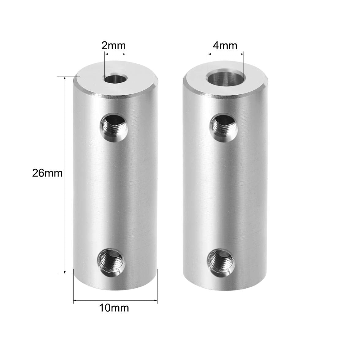 uxcell 2mm to 4mm Bore Rigid Coupling Set Screw L26XD10 Aluminum Alloy
