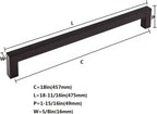 1 Pack 18 Inch Appliance Pull Matte Black Kitchen Square Cabinet Handles Solid Heavy Drawer Pulls Kitchen Cabinet