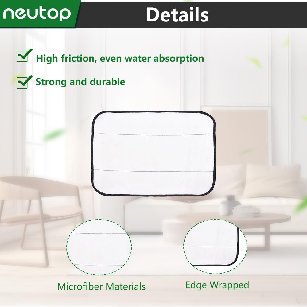 neutop Mop Pads & Wick Caps for iRobot Braava 380 and Mint 4200 Series