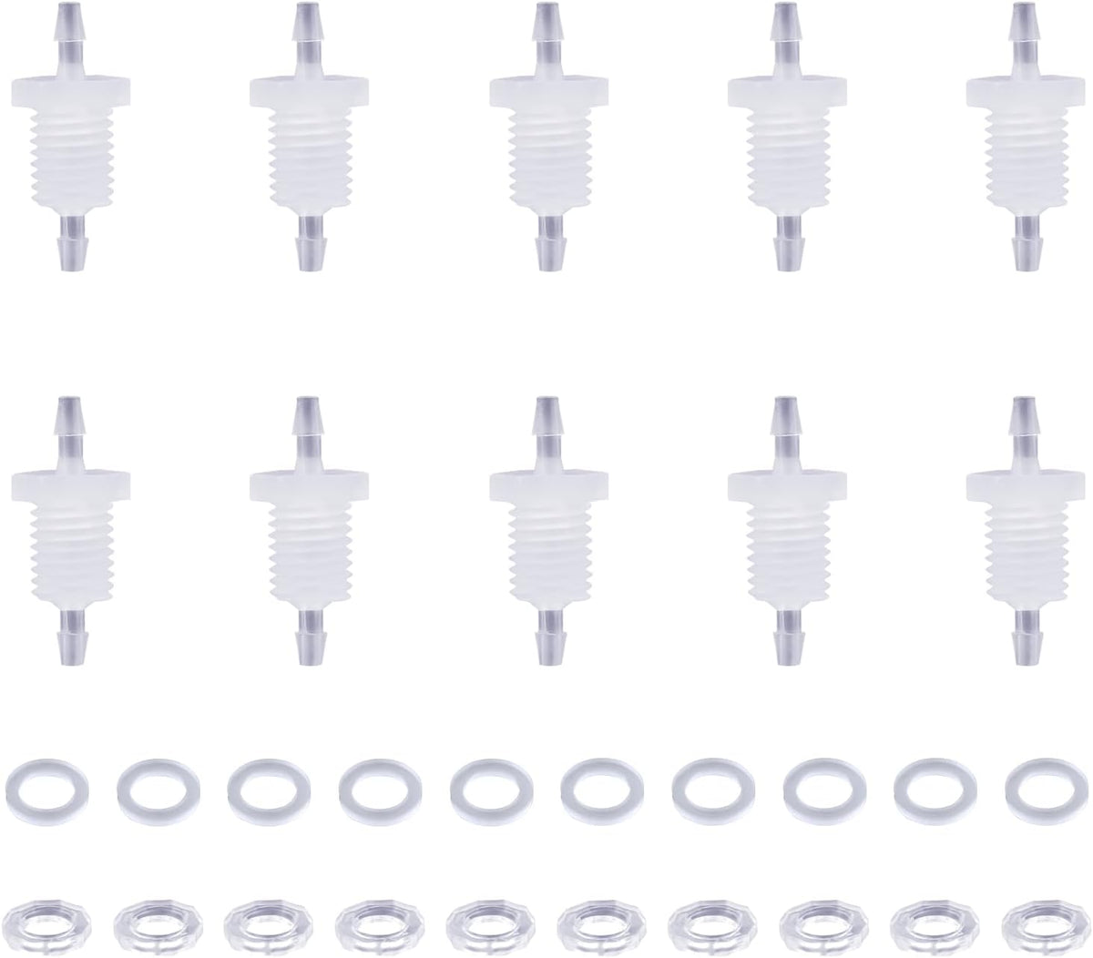 10 Packs 1/16" Hose Barb Thru-Bulk Bulkhead Fitting Hose Barb Fittings