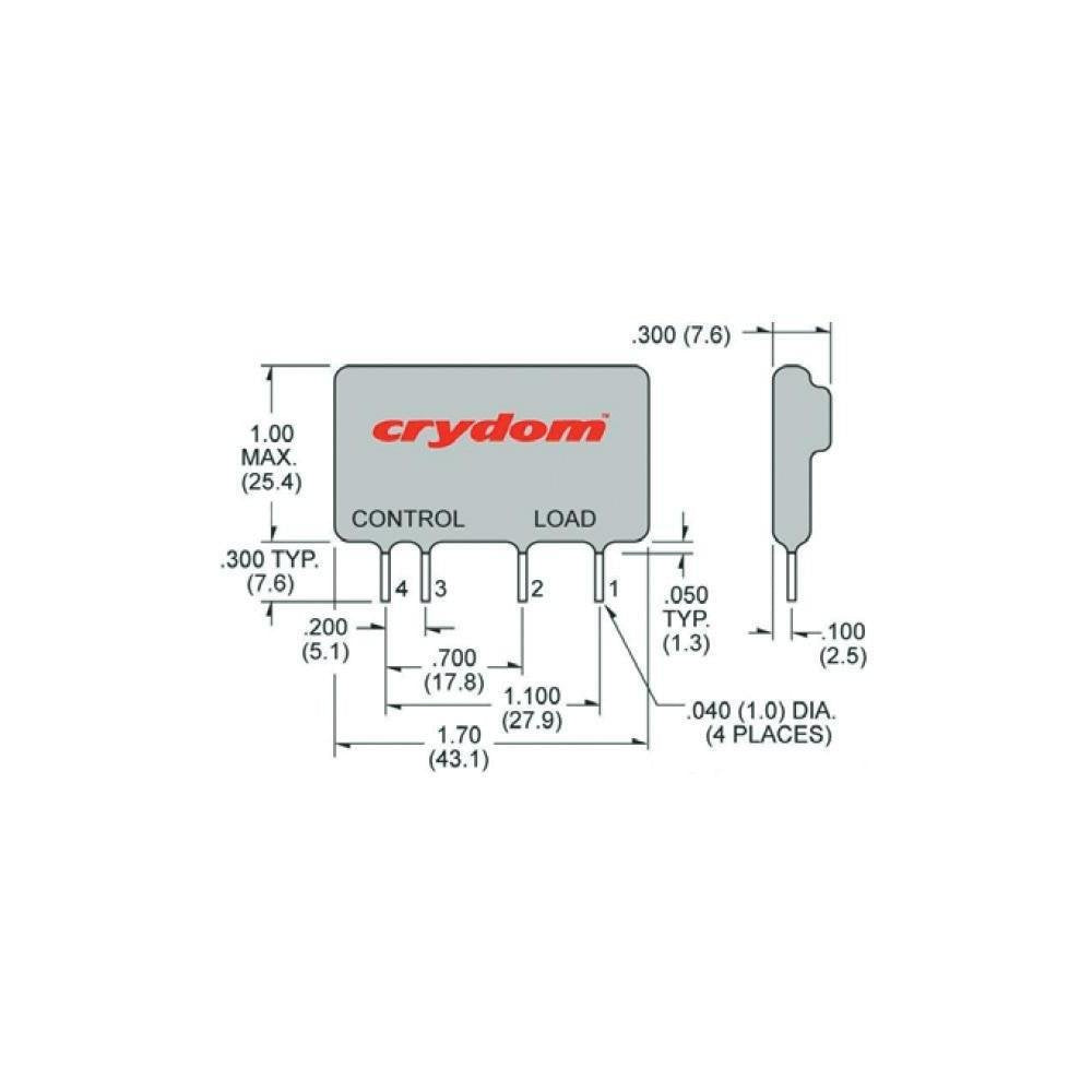 CRYDOM CMX60D10 CMX Series 10 A 60 V DC Control Solid State Relay PCB Mount - SIP-4 - 1 item(s)