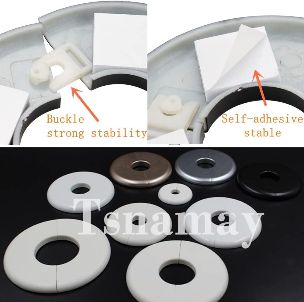 0.86" Wall Split Flange Round Escutcheon Plate for Kitchen Pipe
