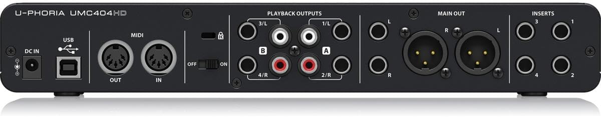 U-PHORIA UMC404HD Audiophile 4x4, 24-Bit/192 kHz USB Audio/MIDI Interface with Midas Mic Preamplifiers