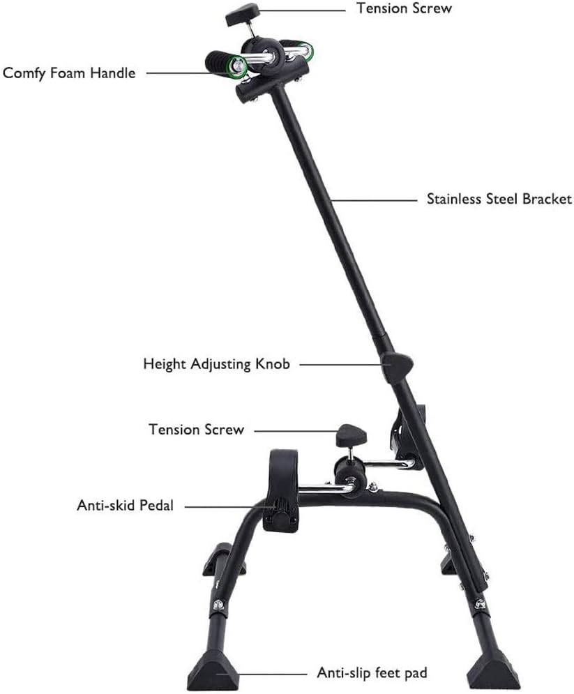Pedal Exerciser Bike Hand Arm Leg and Knee Peddler Adjustable Fitness Equipment for Seniors, Elderly Home Pedal
