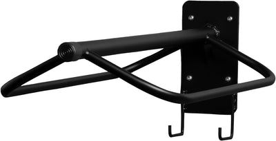 Equine Wall Mount Saddle Rack with Halter & Bridle Hooks, Heavy Duty Black Powder Coated Saddle Storage Rack for