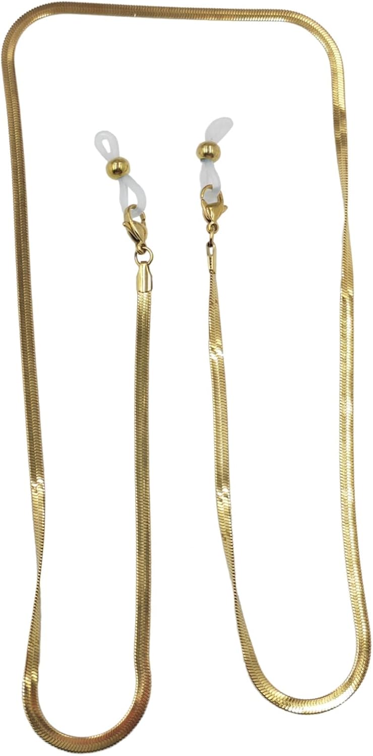 Luxury 18K Gold Eyeglass Chain – Stainless Steel Glasses Holder with Secure Anti-Slip Design, Lightweight &