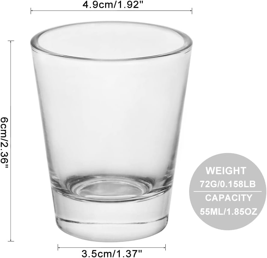 Heavy Base Shot Glasses, 1.5 oz Sets of Clear Shot Glass (24 Pack), Measuring Cup for Espresso, Liquid, and Wine