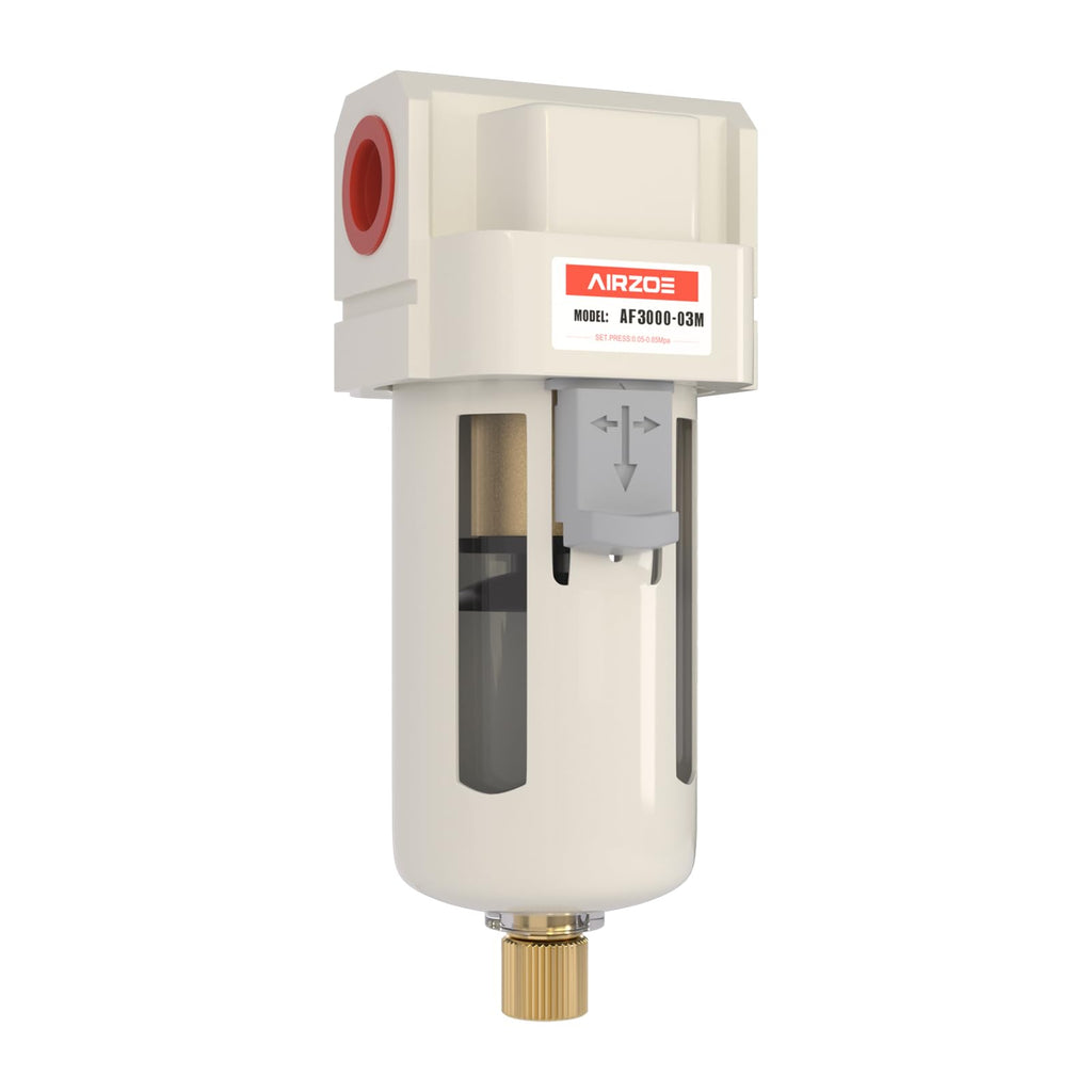 AIRZOE 3/8" NPT Compressed Air Filter, Semi-Auto Drain,0-150psi, AF3000-03