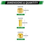 Japtend 55pcs 3/8" Brass Compression Sleeves Ferrules Inserts Nuts Fittings