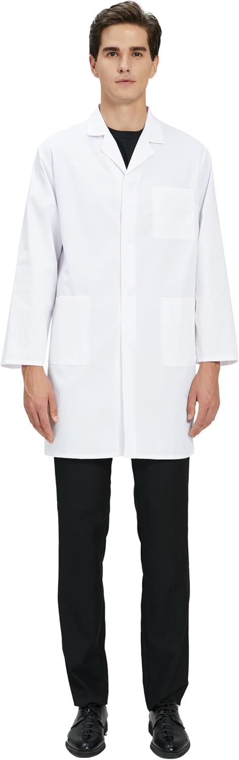 Lab Coat for Men, Medical Coat for Doctor Nurse Student Science