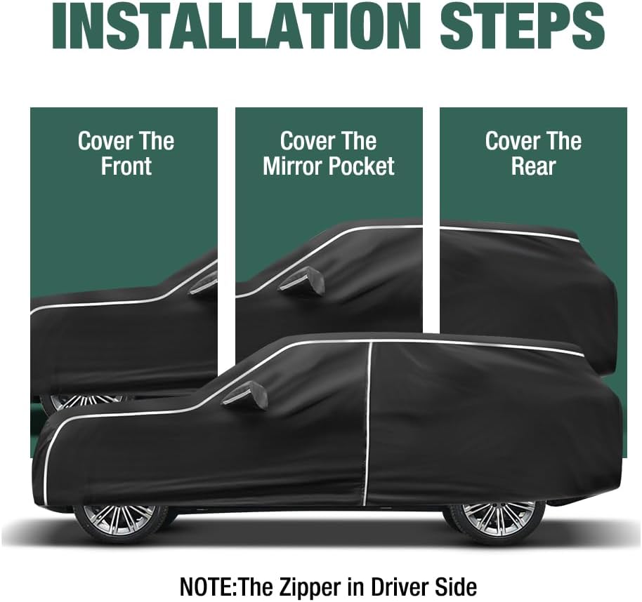 Fluorescent Strip Design Waterproof Car Cover Compatible for Range Rover 2011-2024 All Weather 6 Layers Full Car