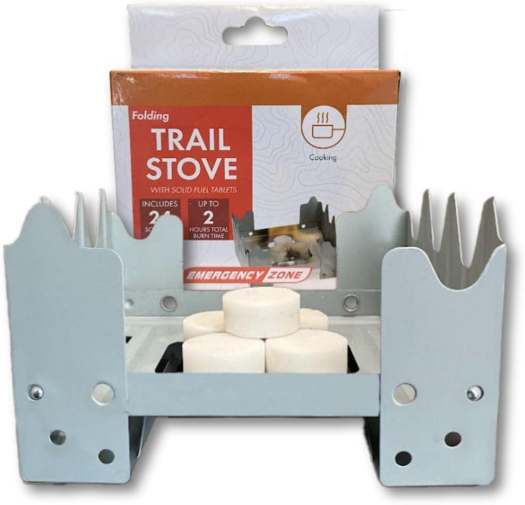 Portable Folding Stove with 24 Fuel Tablets - Lightweight Pocket Stove For Backpacking, Camping, Emergency Prep &