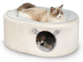 Cat Bed for Indoor Cats, Fluffy Large Enclosed Cat House Cave Pet Bed Hammock with Removable Washable Cover for