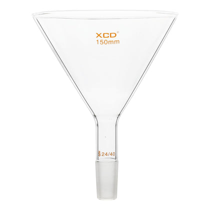 Borosilicate Glass Short Stem Powder Filter Funnel with 150 mm Top Outer Dimension and 24/40 Inner Joint