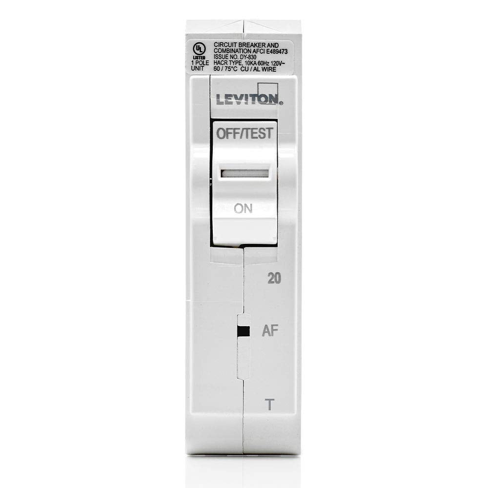 LB120-AFT 20A 1-Pole Plug-On AFCI Branch Circuit Breaker, Thermal Magnetic, 120V, White