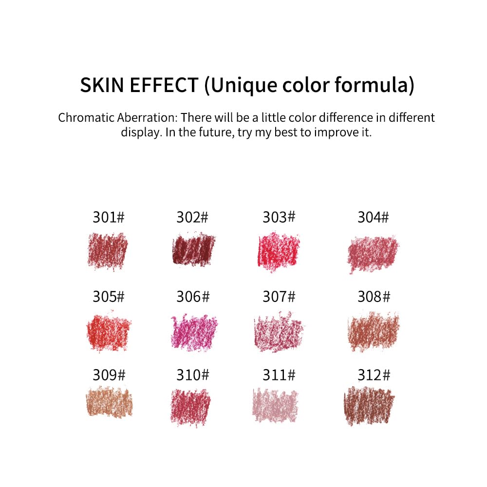 12 Colors Matte Lip Liner Set Long Lasting Waterproof Lip Liner Pencil Matte Velvet Lipstick Set Natural Soft High
