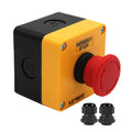 Emergency Stop Push Button Switch,1NC 10A 660V with Waterproof Box IP65, 2pcs PG13.5 Black Connectors (1)
