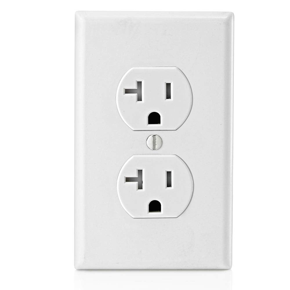 Leviton 20 Amp Tamper-Resistant Duplex Outlet, T5820-W, White