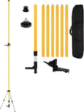 15.8Ft/4.8M Professional Laser Level Pole with Tripod & Mount - 1/4" & 5/8" Adapters, Adjustable Telescoping Laser