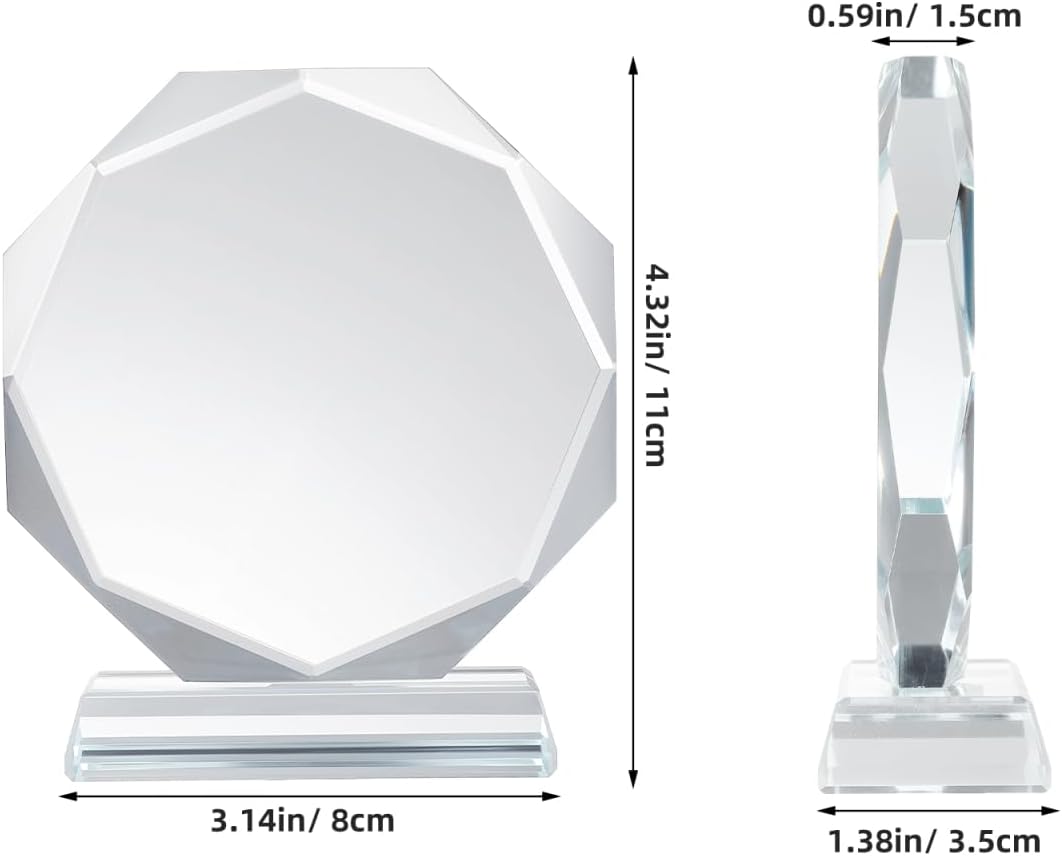 Blank Crystal Trophy Award - Personalized Engraved for Employee Recognition Awards, Gifts for Coworker Employee
