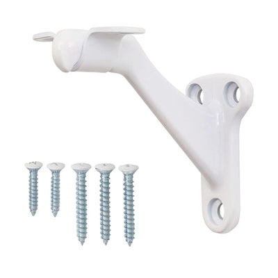 3 Pack White Glossy handrail Bracket,Handrail Stair Brackets 3" Heavy Duty Support Hardware Stairways, handrail