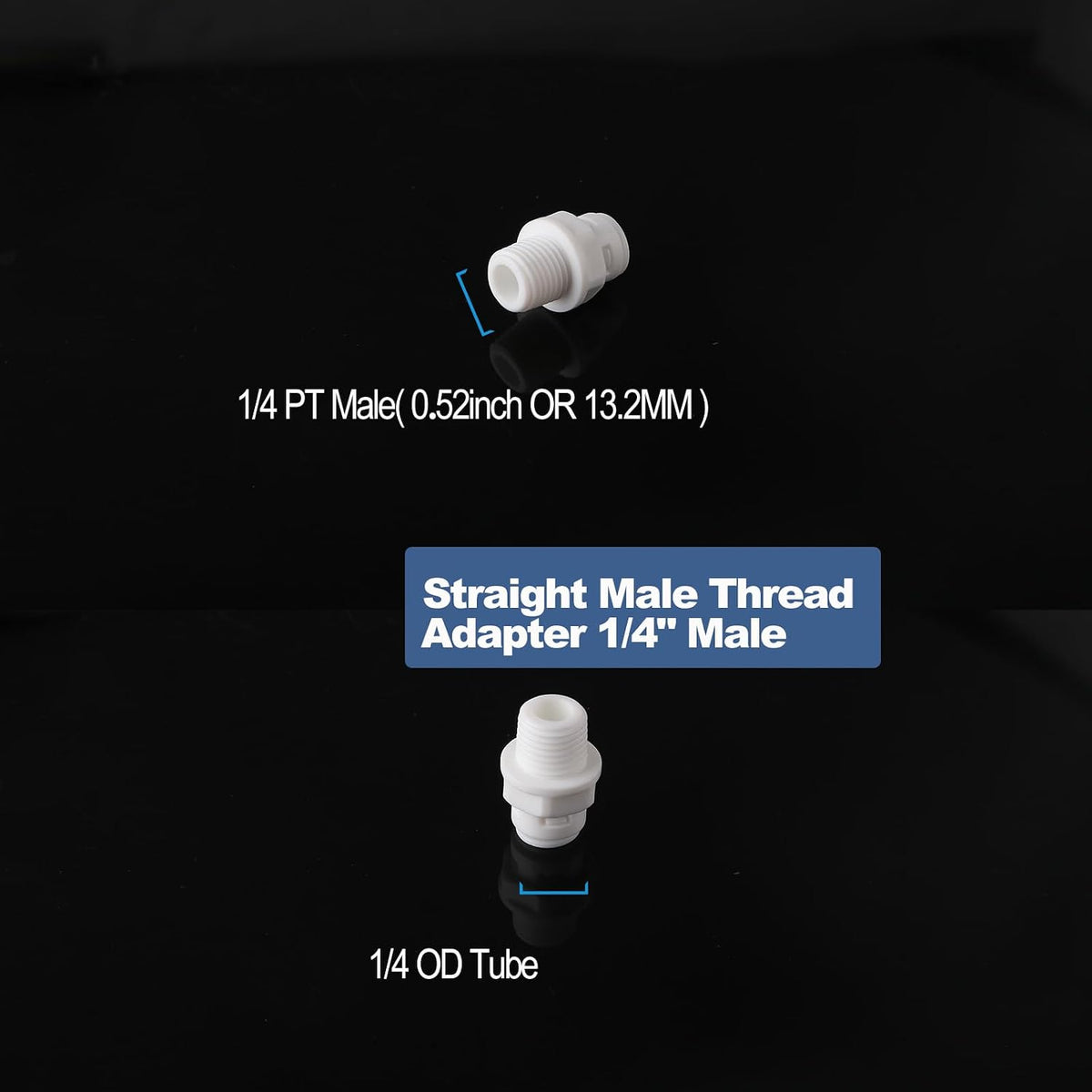 1/4" Male Thread to Push to Connect Fitting Kit for RO Water Filter