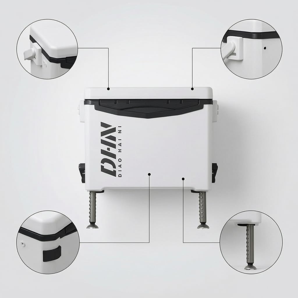 Insulated Fishing Tackle Box and Portable with Seat Function for Anglers and Outdoor Enthusiasts, for Outdoor Use