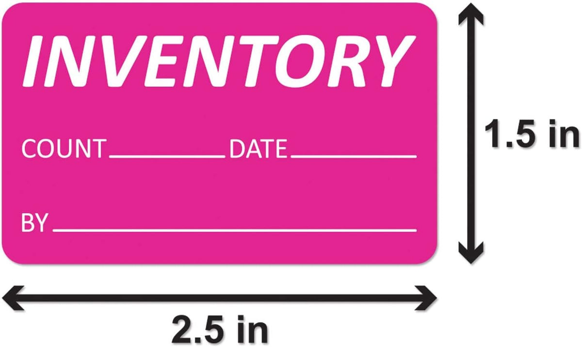 Inventory Labels, 2.5 x 1.5 inch, Bright Pink, 300 Labels