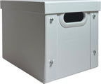 7" Vinyl Record Storage Box - White 45 RPM Case for Singles - Durable DJ Organizer Holder with Secure Lid - Stackable