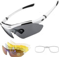 Polarized Cycling Glasses for Men, Sports Glasses with 5 Interchangeable Lens for Running, Pickleball, Baseball