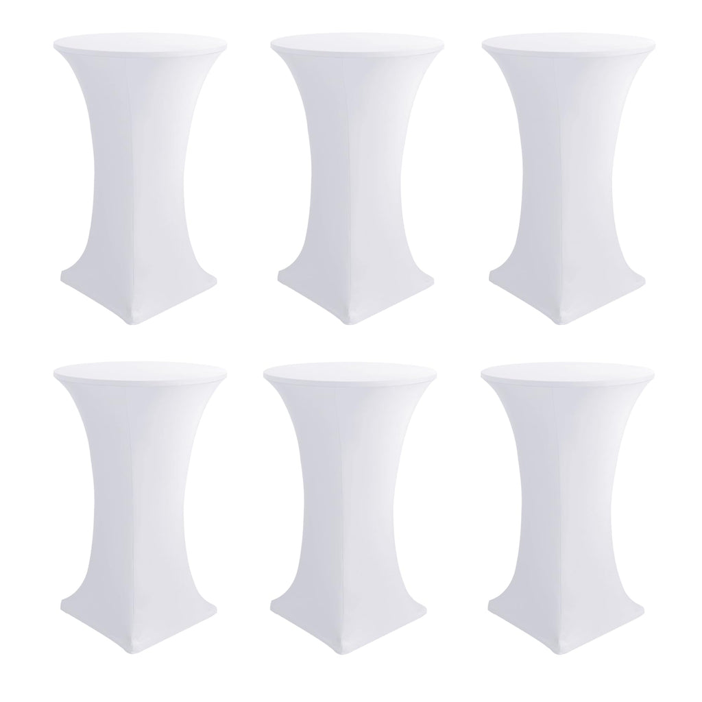 Cocktail Table Covers-White Spandex Round High Top Table Cloths Party
