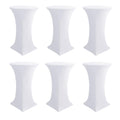 Cocktail Table Covers-White Spandex Round High Top Table Cloths Party