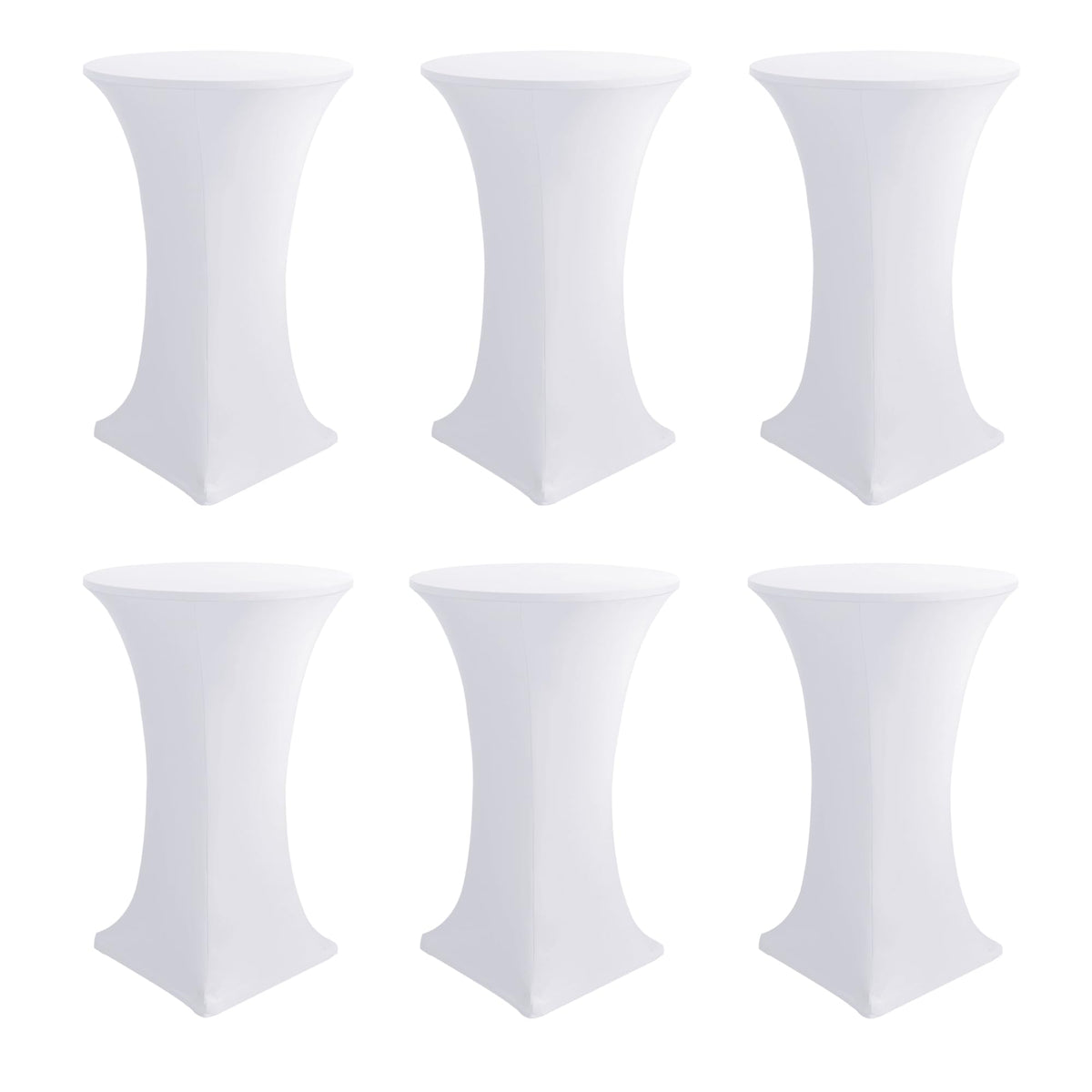 Cocktail Table Covers-White Spandex Round High Top Table Cloths Party