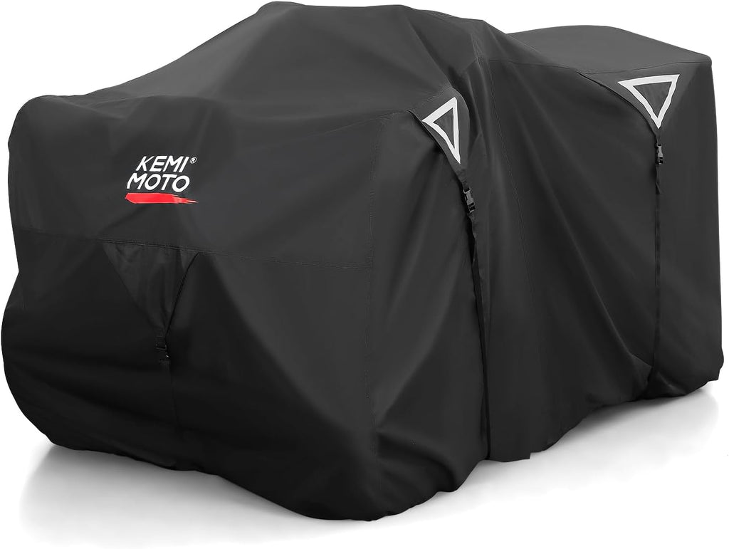 Universal 300D Trailerable ATV Cover, 4 Wheeler Cover 95'' X 50'' X 48'' | 3 Windproof Buckle Straps