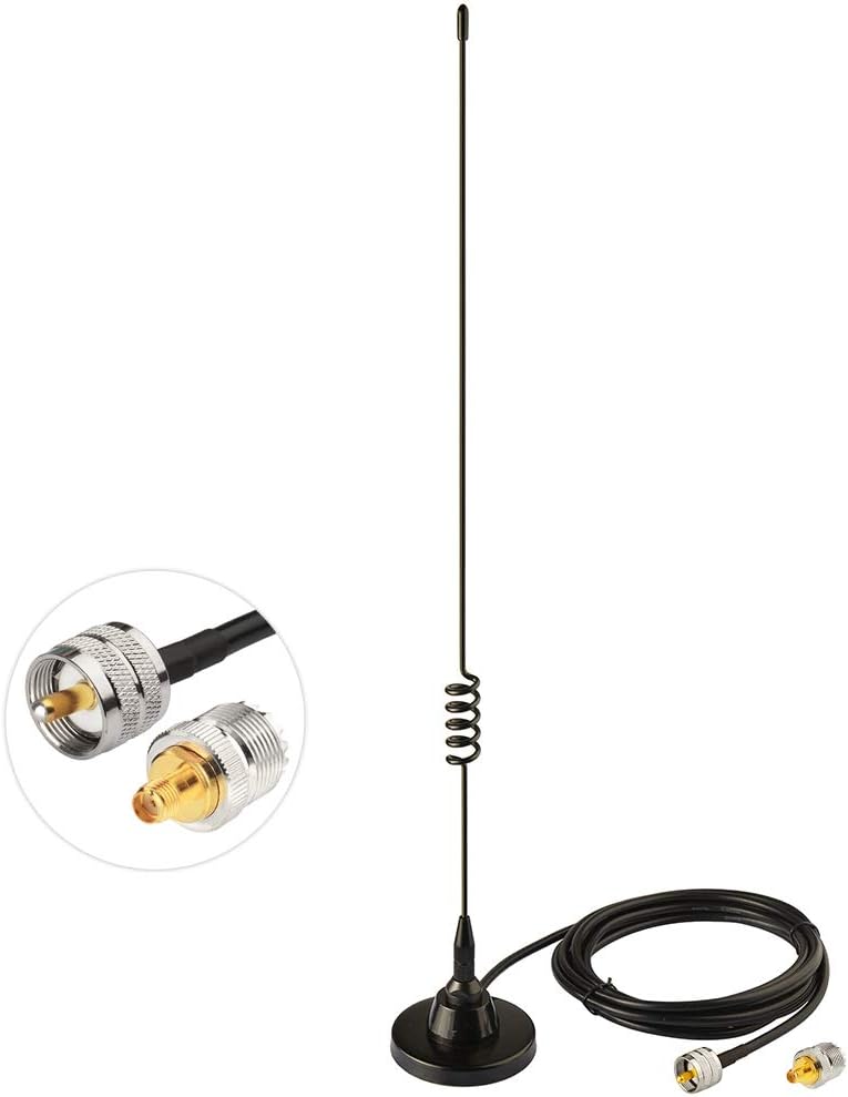 Vehicle Car Mobile Ham Radio Antenna Dual Band VHF UHF | 136-174MHz 400-520MHz Magnetic Base PL259 Male Antenna for