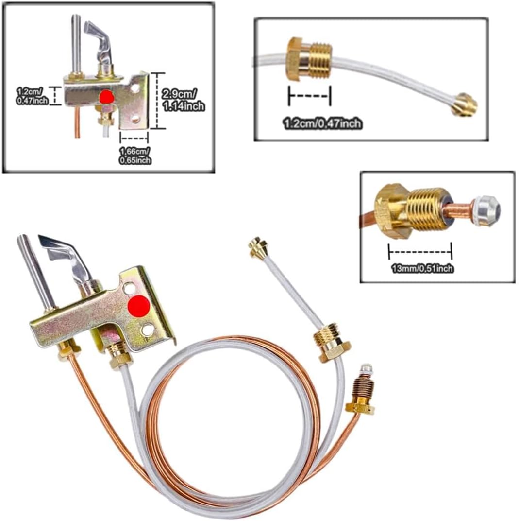 Water Heater Pilot Assembely For Tubing LP Propane Gas, Includes Pilot Thermocouple and Tubing and Tubing LP Propane, 24" Water Heater Replacement Parts Fits Many Water Heaters On The Market