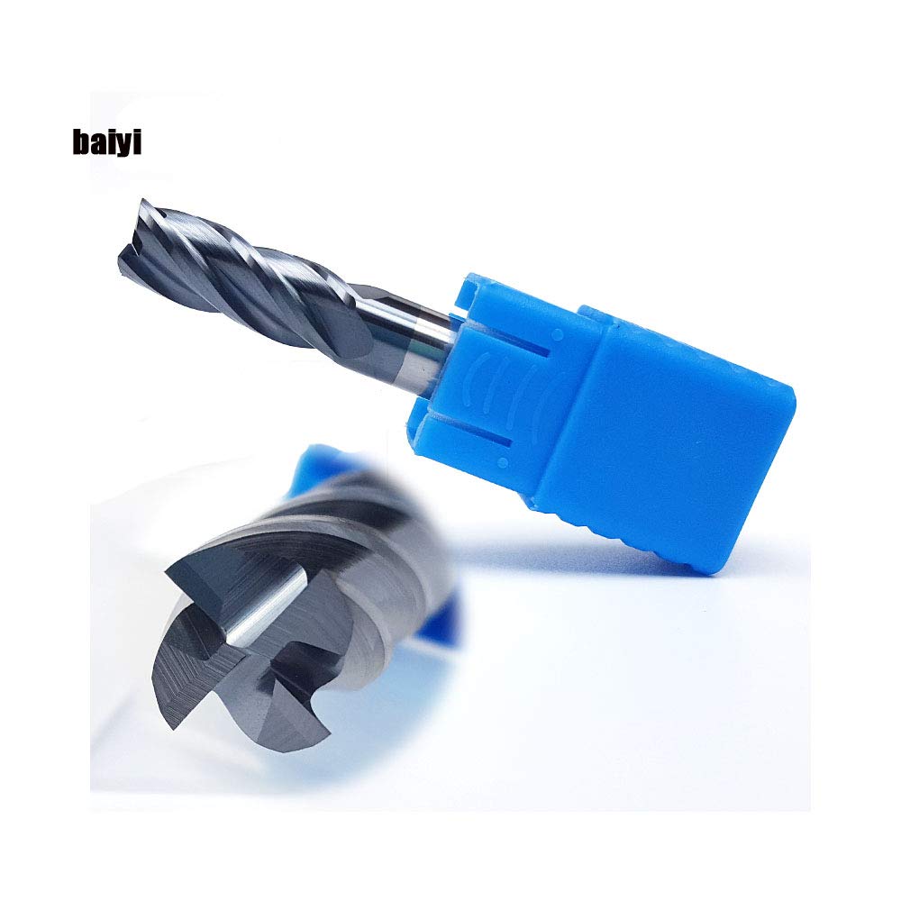 1/4" Carbide Square End Mill, HRC 45 Deg Single End 4 Flute AlTiN Coating Mill Bits